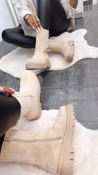 Chelsea Boots in Wildleder Optik "A-728V" / beige Art. 5054