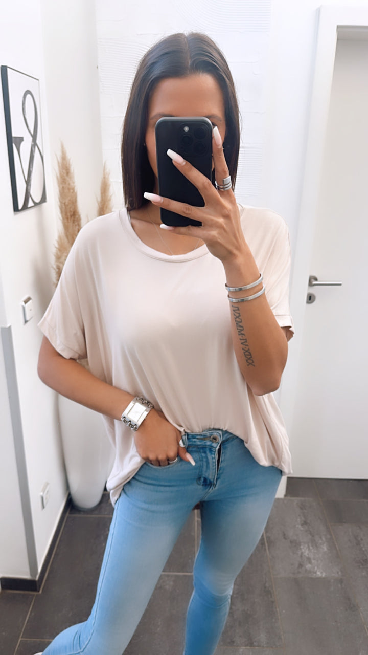 Vokuhila Long T-Shirt / beige Art. 5915
