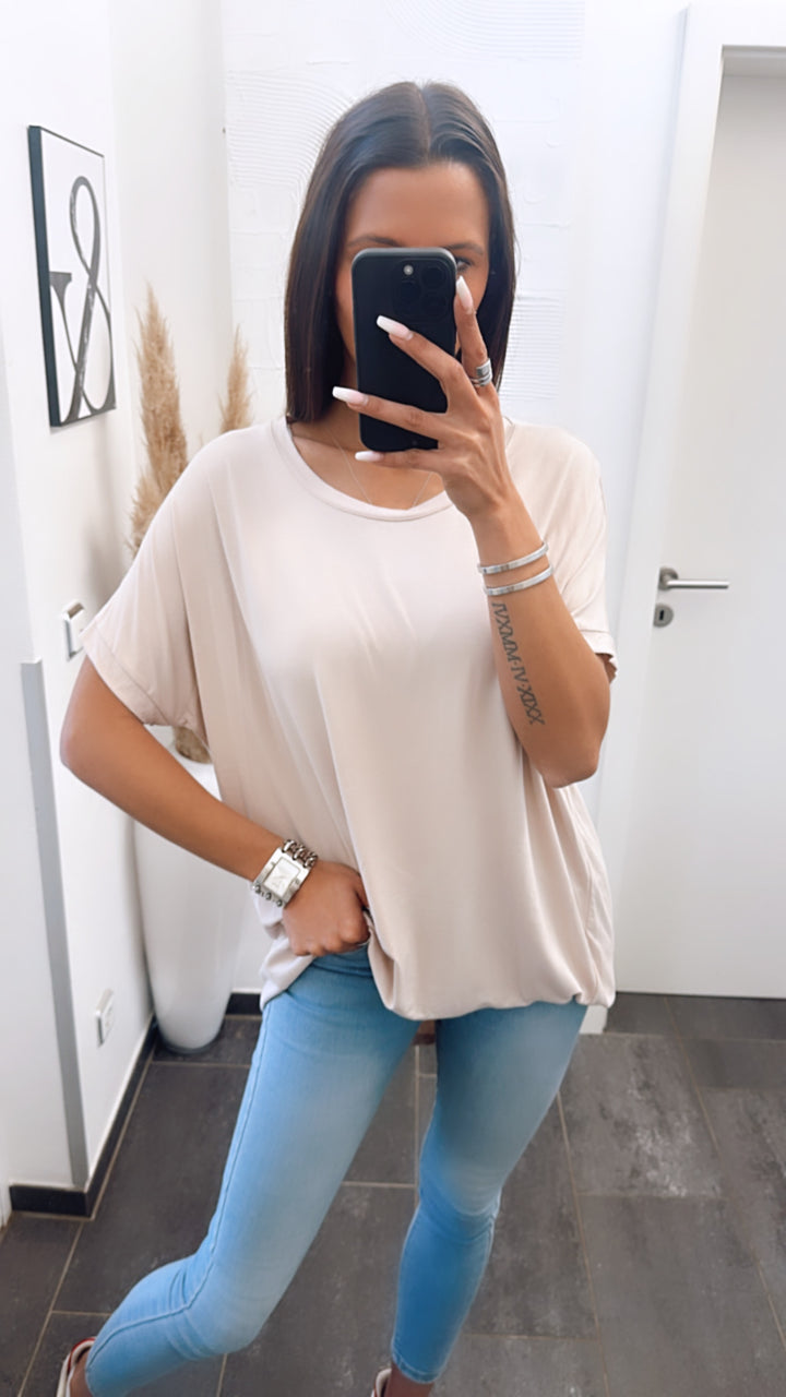 Vokuhila Long T-Shirt / beige Art. 5915