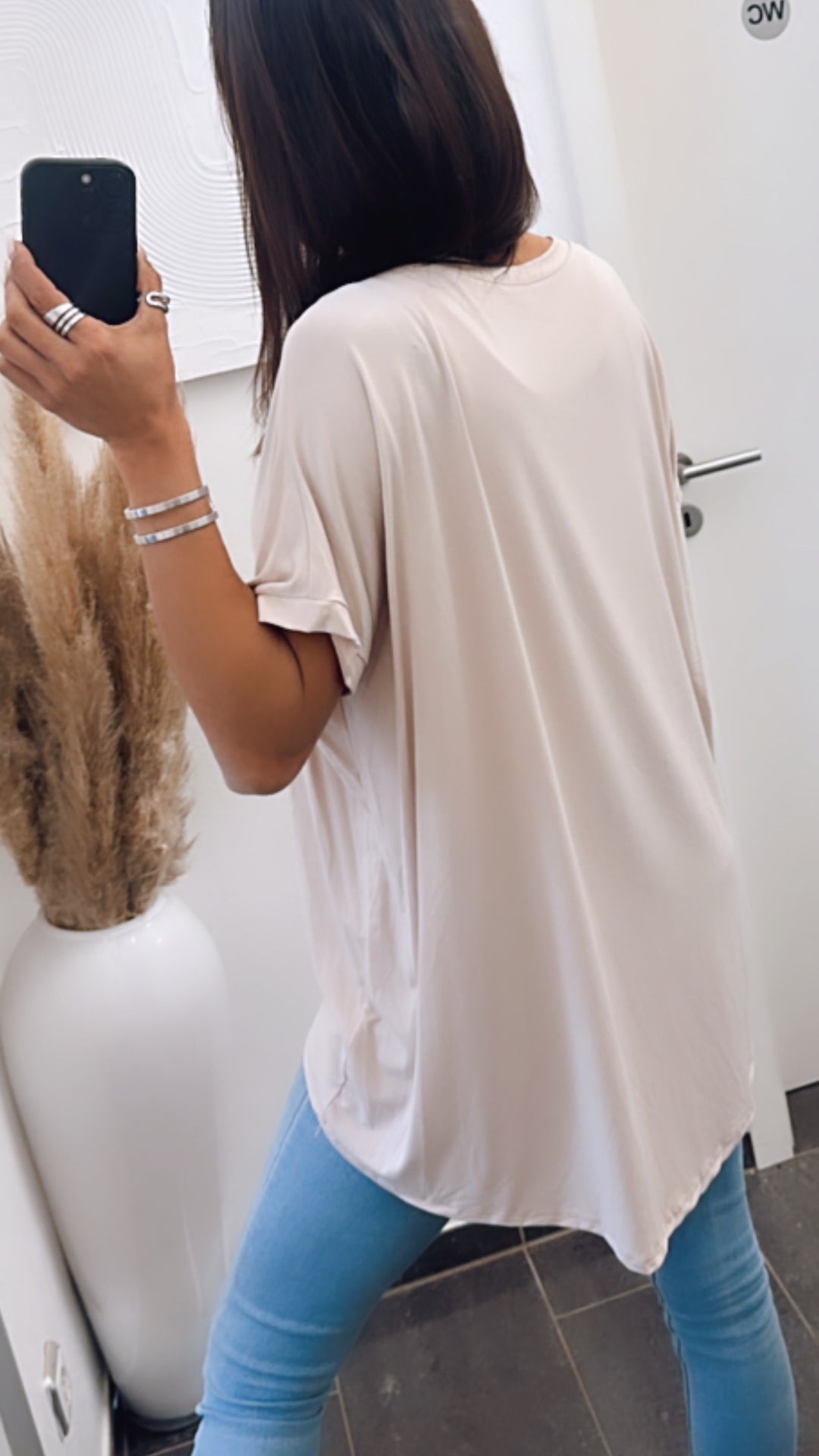 Vokuhila Long T-Shirt / beige Art. 5915
