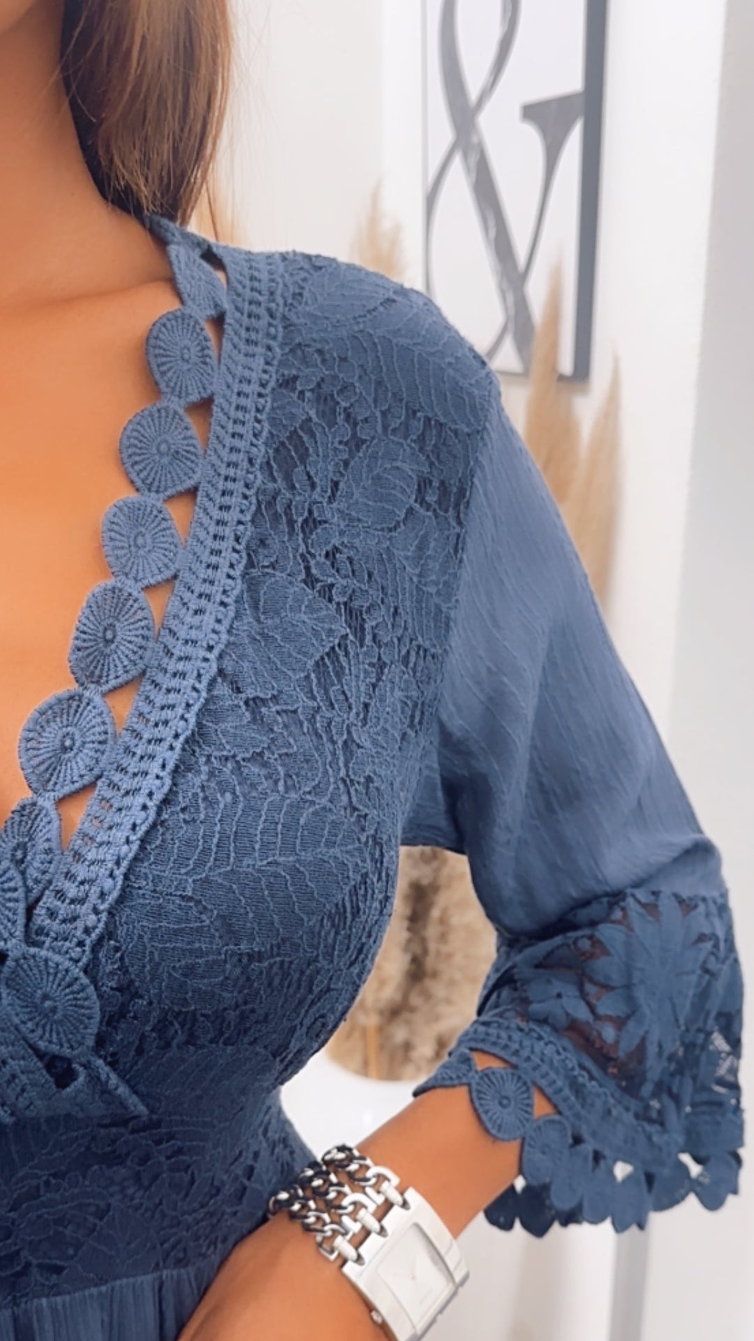 Maxi Boho - Style Kleid / dunkel blau Art. 7233