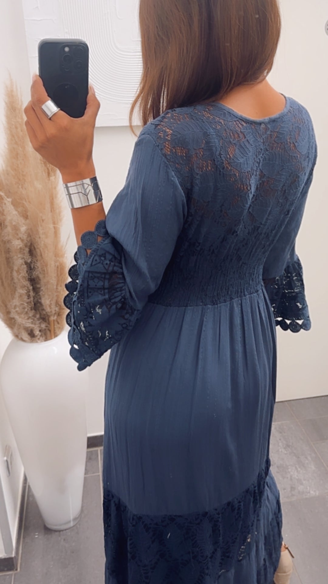 Maxi Boho - Style Kleid / dunkel blau Art. 7233