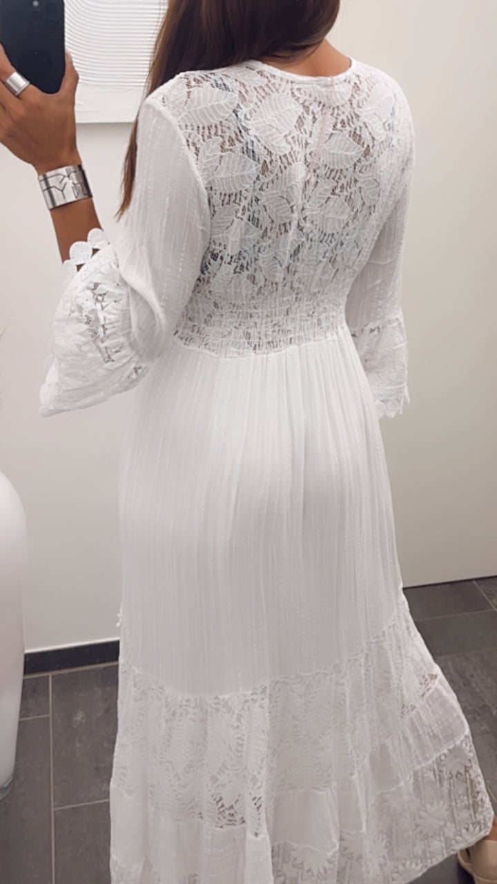 Maxi Boho - Style Kleid / weiss Art. 7202