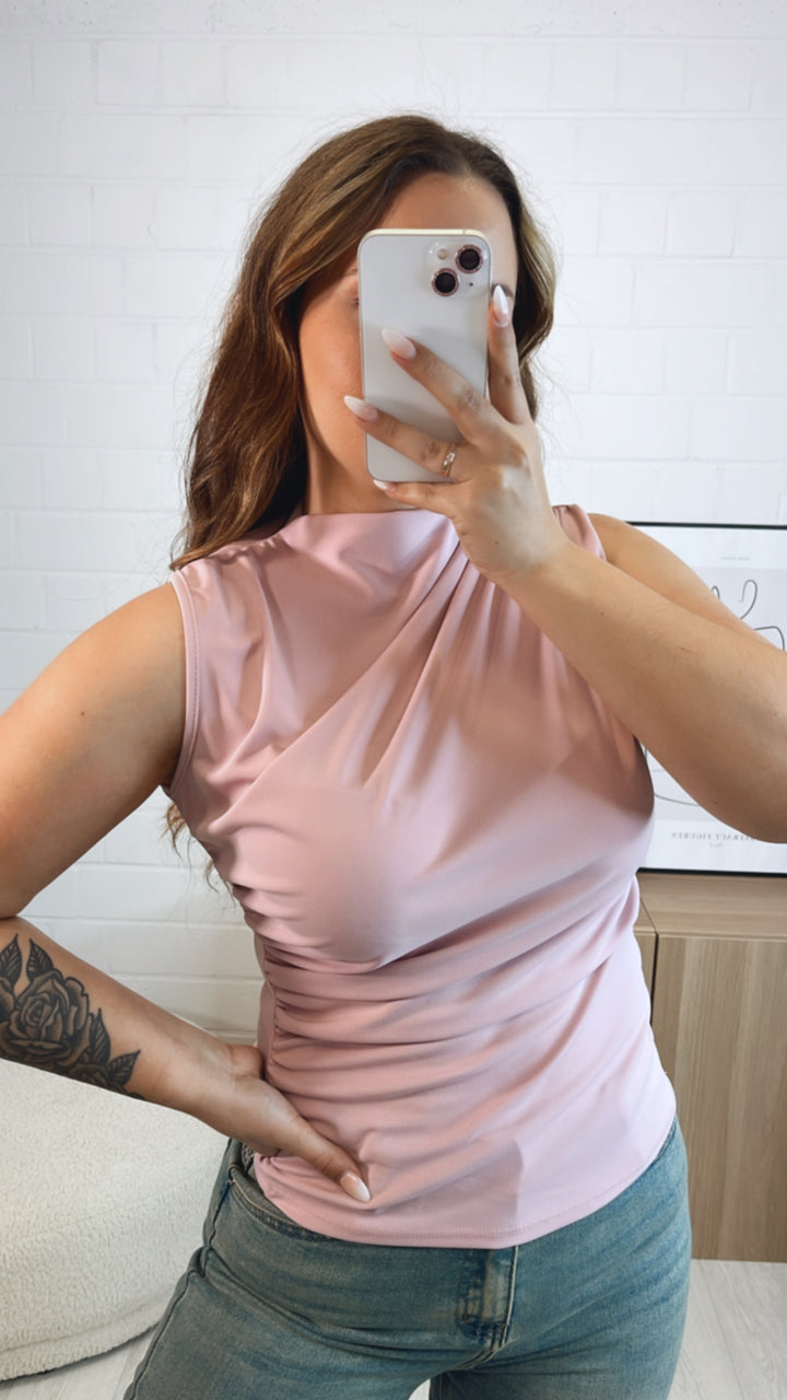 hochgeschnittenes, lockeres Top / rosa Art. 9486