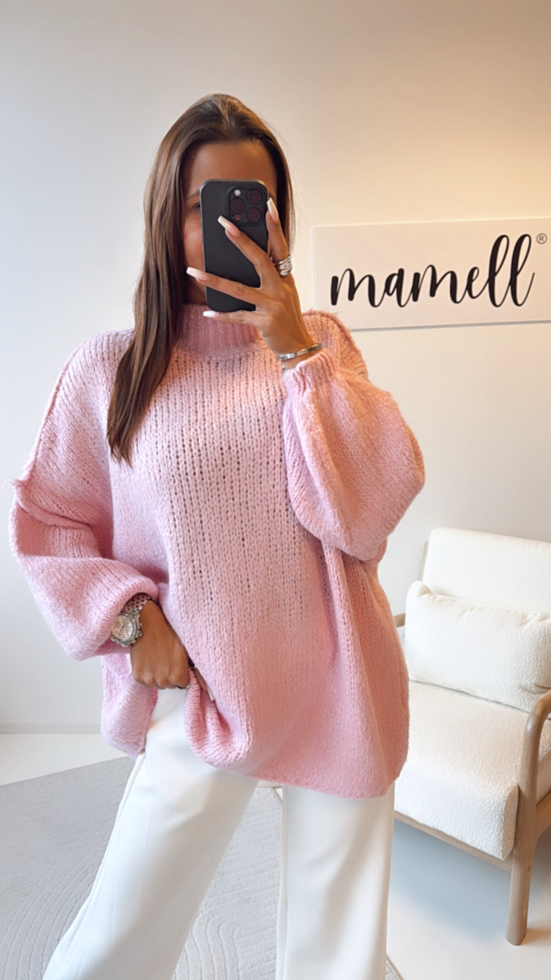 Ultra Oversize Kuschel - Pullover / soft rosa Art. 8486