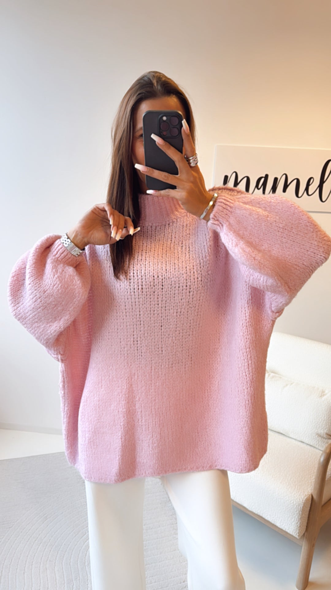 Ultra Oversize Kuschel - Pullover / soft rosa Art. 8486