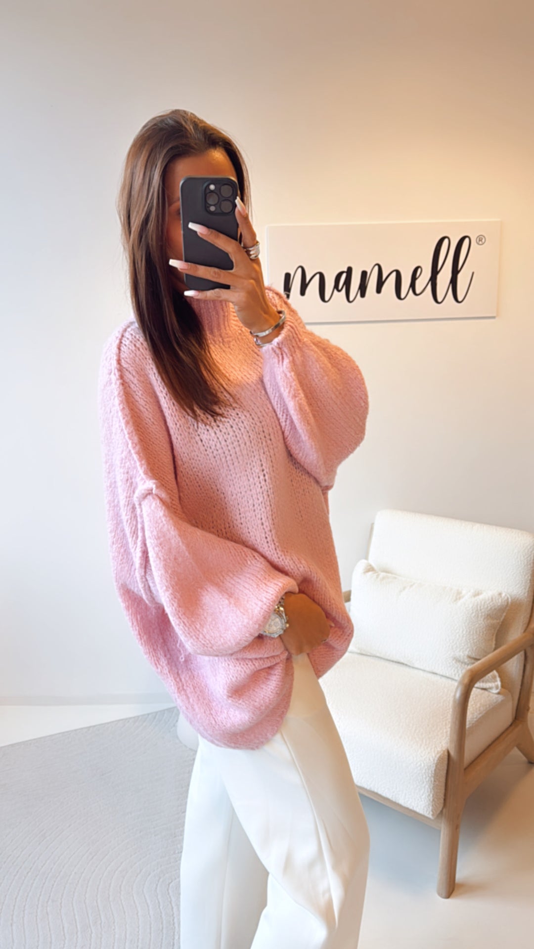 Ultra Oversize Kuschel - Pullover / soft rosa Art. 8486