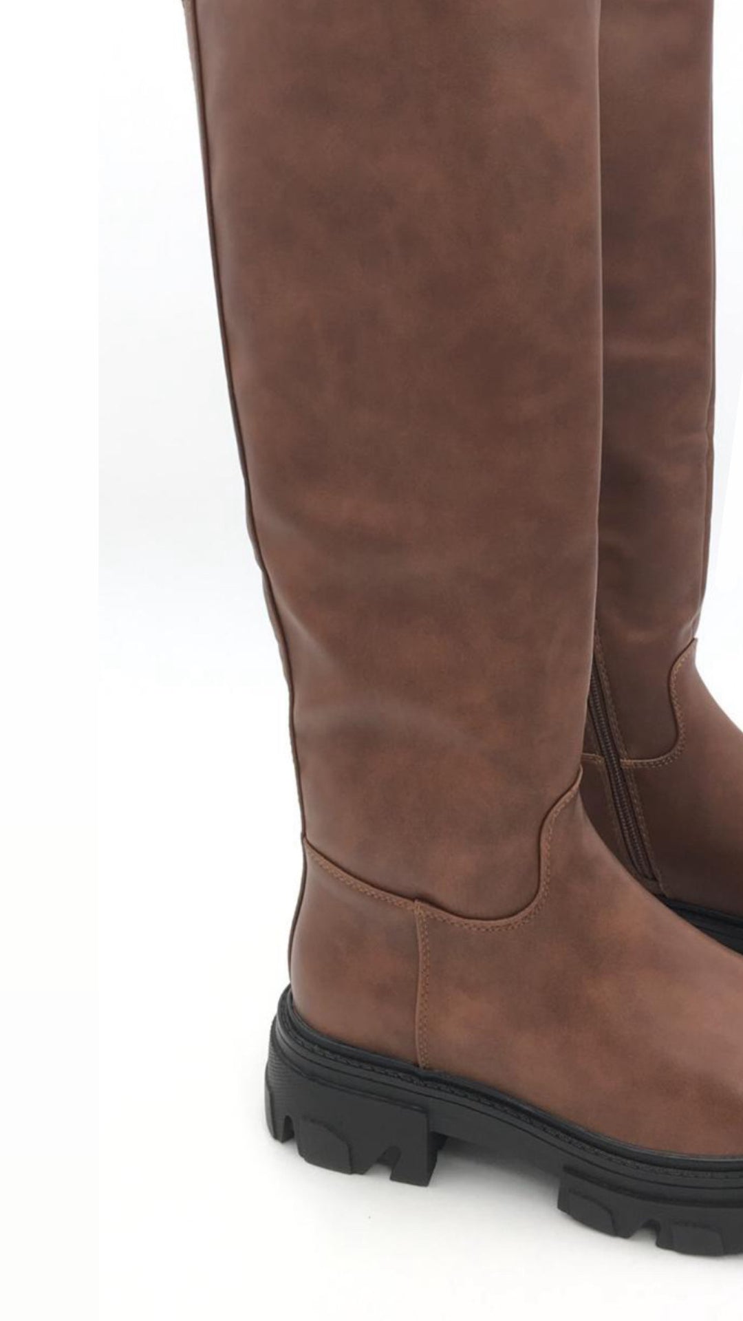 Lederimitat Stiefel " D-56 " / camel Art. 12813