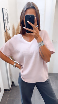 Musselin T-shirt, weiter Schnitt / zart rosa Art. 6793