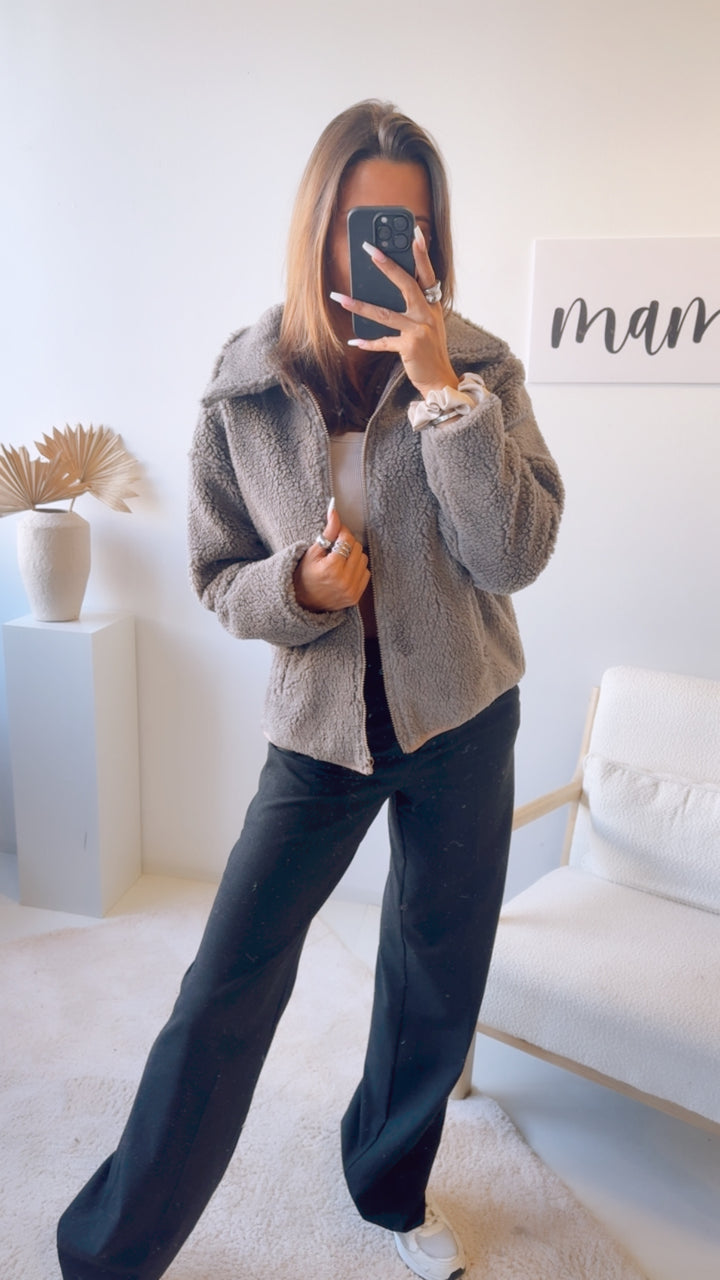 TEDDY Jacke mit Kragen / taupe Art. 12901