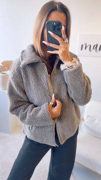 TEDDY Jacke mit Kragen / taupe Art. 12901