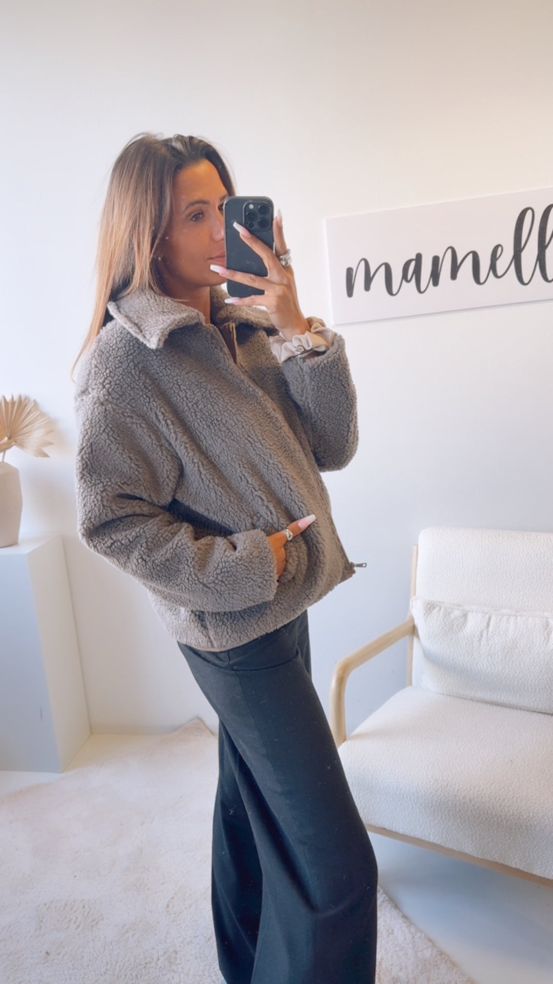 TEDDY Jacke mit Kragen / taupe Art. 12901