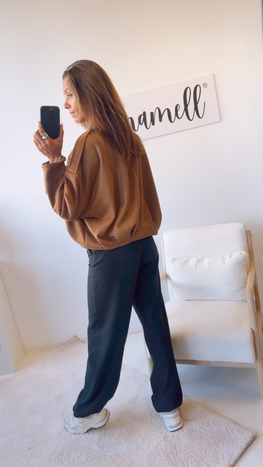 TREND Loose Fit Jacke in Velours Optik, Leo Akzente / Camel Art. 12910