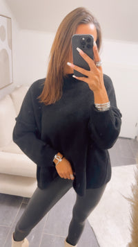 wollfreier Oversize Pullover / schwarz Art. 12895