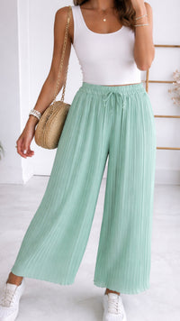 Plissee Hose / mint - Türkis Art. 0529