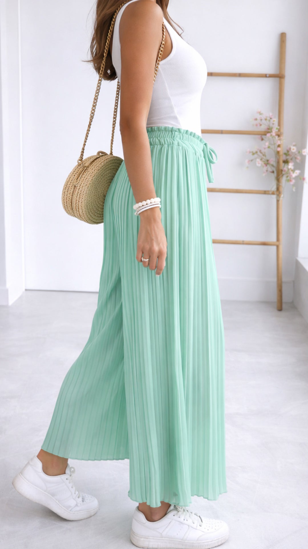 Plissee Hose / mint - Türkis Art. 0529