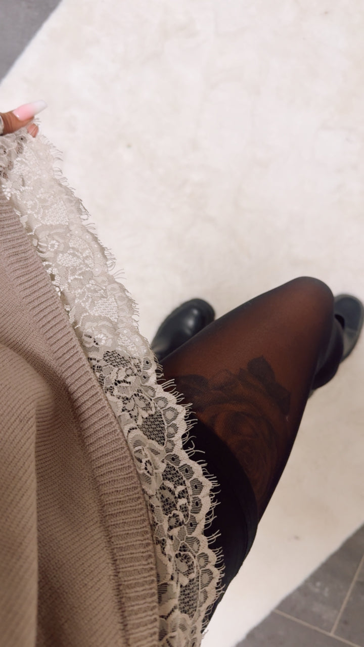 SPITZE asymmetrischer Pullover / light taupe Art. 13027