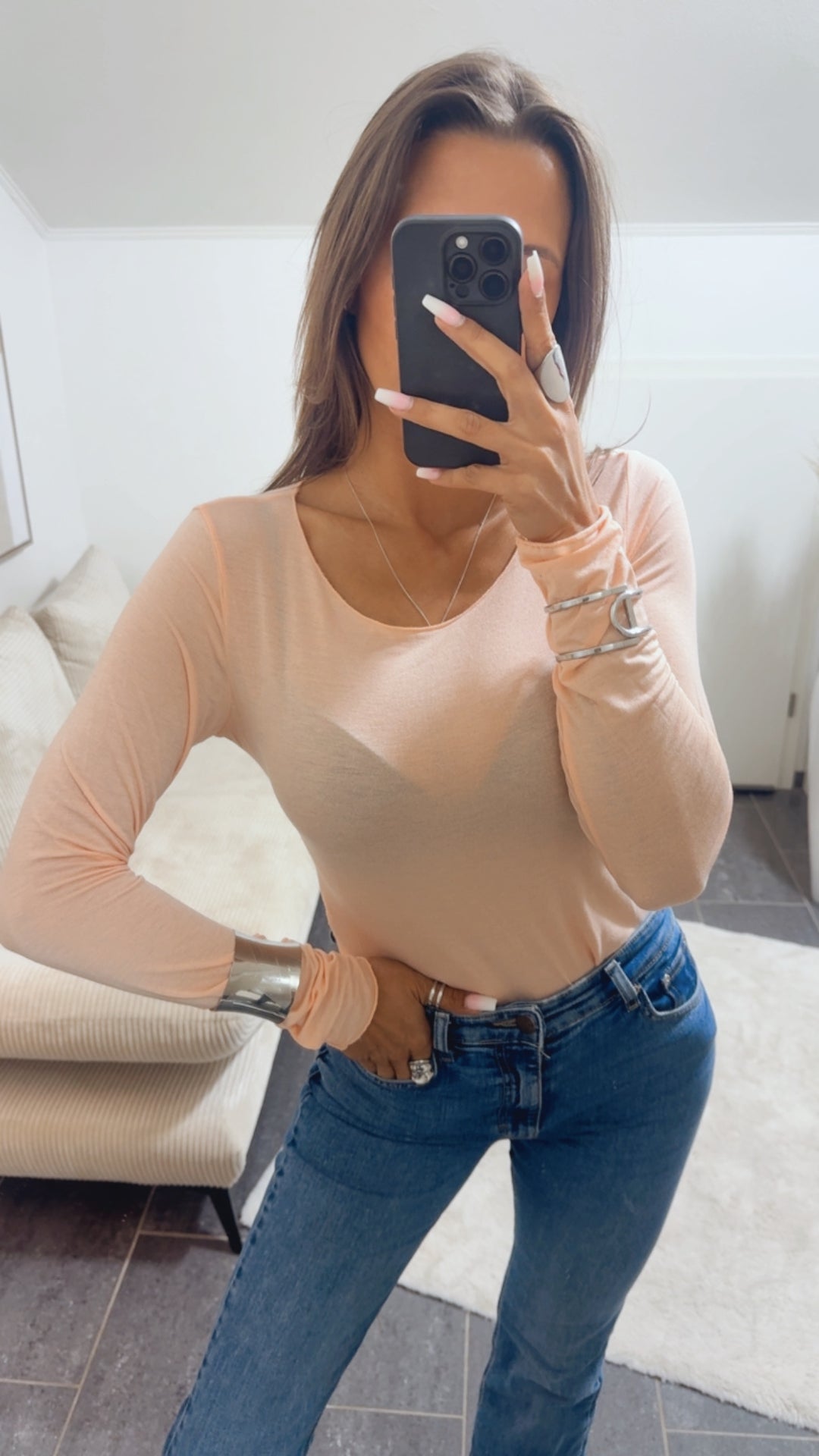 Transparentes Trend Oberteil / soft peach Art. 14339