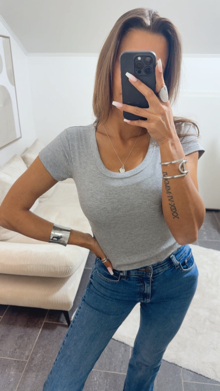 RIPP elastisches Viskose T-shirt / grau Art. 14454