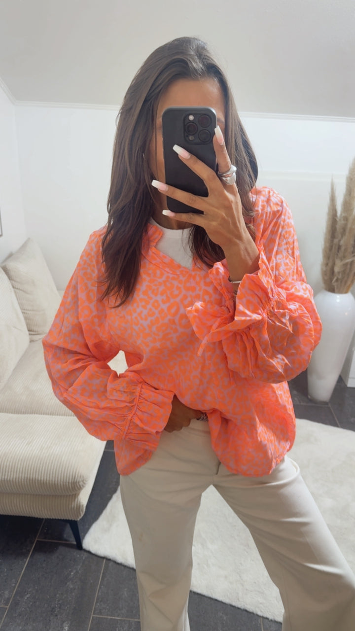 LEO transparente, leichte Bluse / rosa - soft orange Art. 14641
