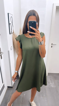 schlichtes Hängerchen / Kleid mit kurzen Ärmeln / khaki Art. 6291