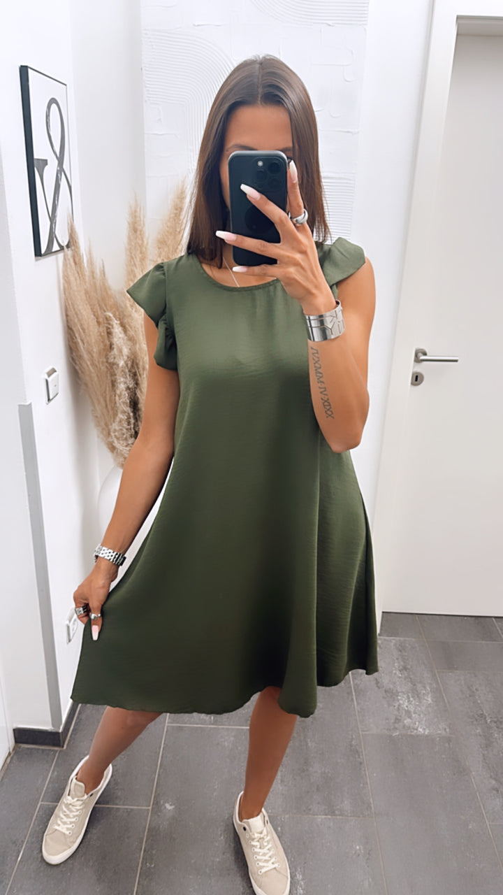 schlichtes Hängerchen / Kleid mit kurzen Ärmeln / khaki Art. 6291