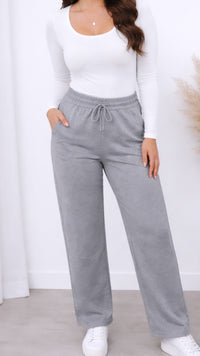 Baumwoll - Viskose - Mix Hose, gradliniges Bein / hell grau Art. 14628