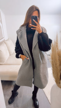 TEDDY offene, längere Weste / grau Art. 13066