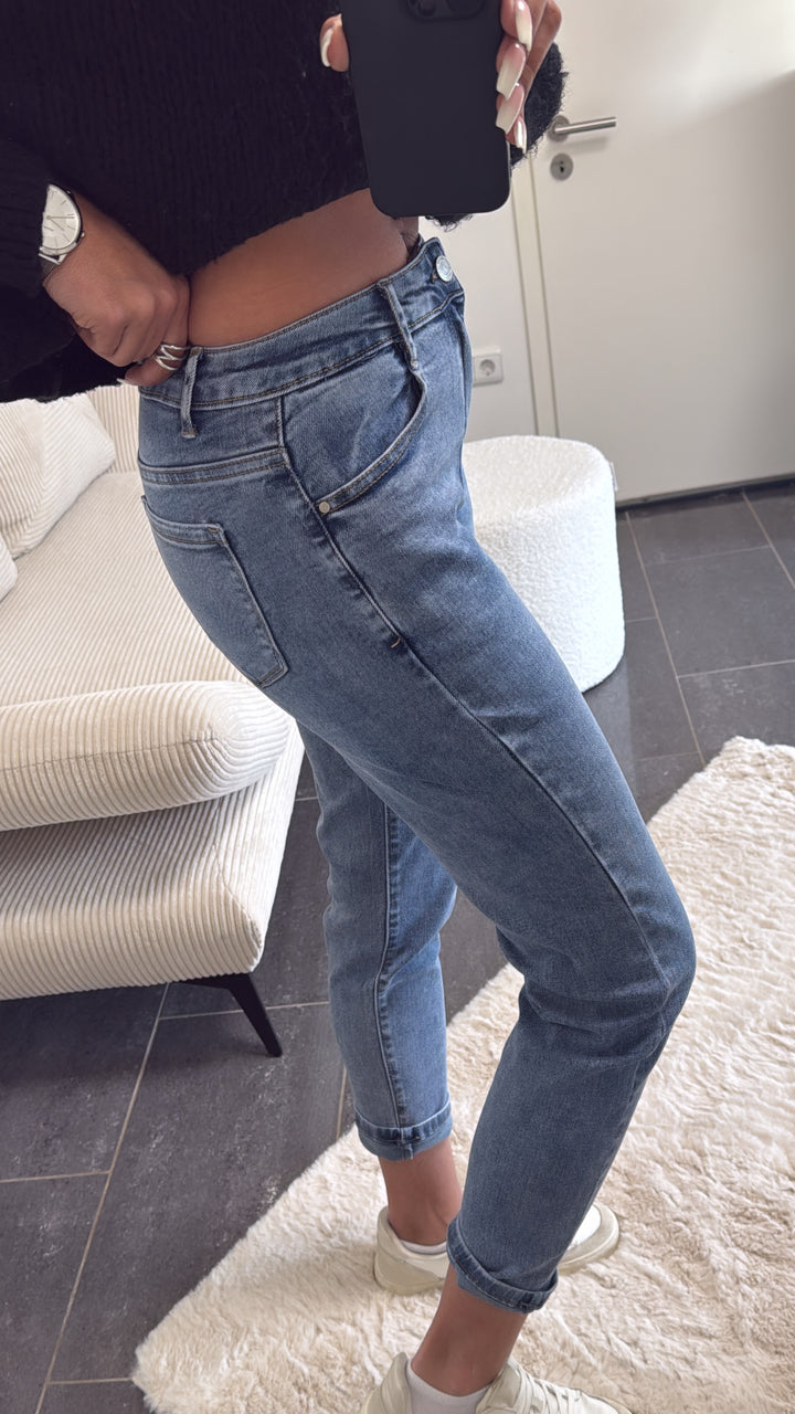 Mom Jeans Hose " M77028 " / blau verwaschen Art. 8663