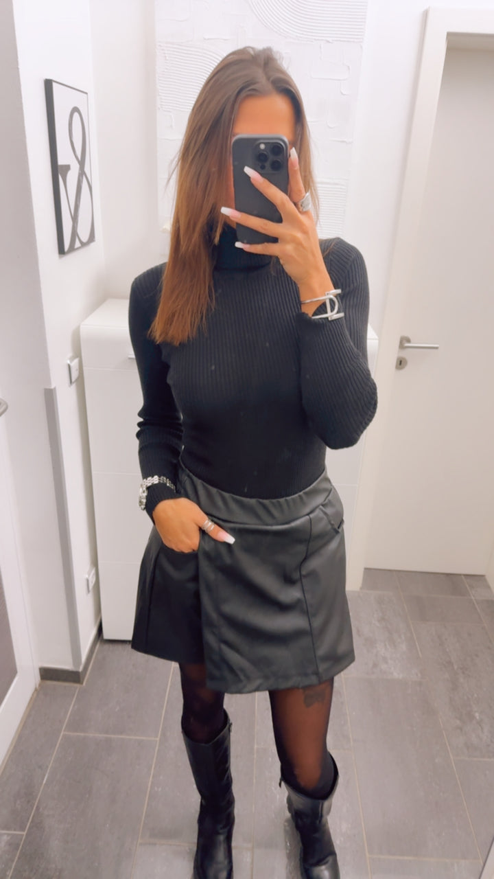 MATTER LEDERLOOK Hosenrock / schwarz Art. 13057