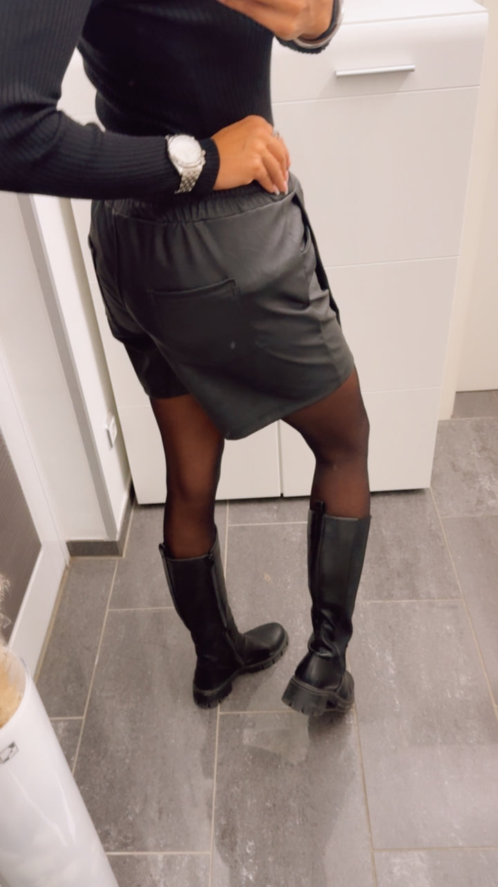 MATTER LEDERLOOK Hosenrock / schwarz Art. 13057