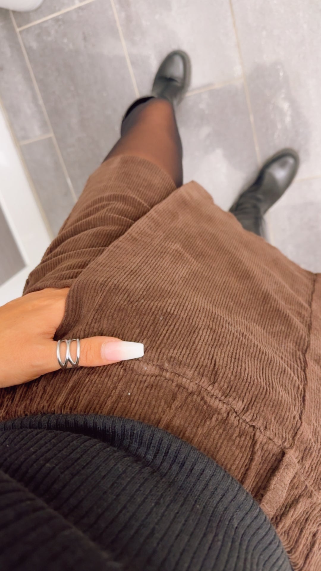 CORD elastischer Hosenrock / dunkel braun Art. 12952