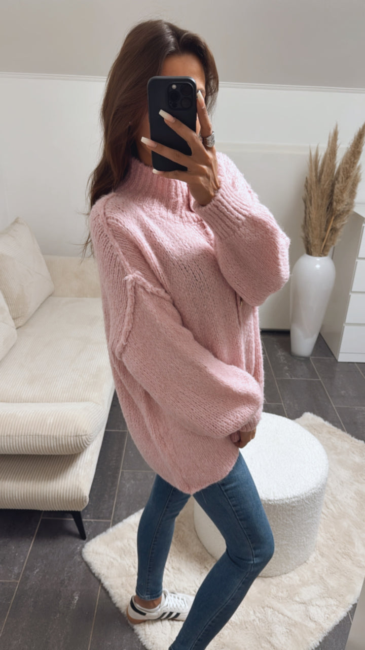 Kuschel Cardigan mit goldenen Knöpfen / rosa Art. 8774