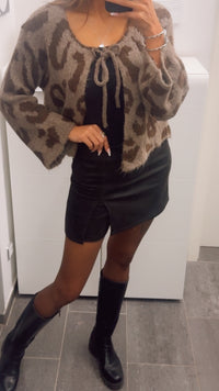 VELOURS Mini Rock mit integrierter Hose / schwarz Art. 13310