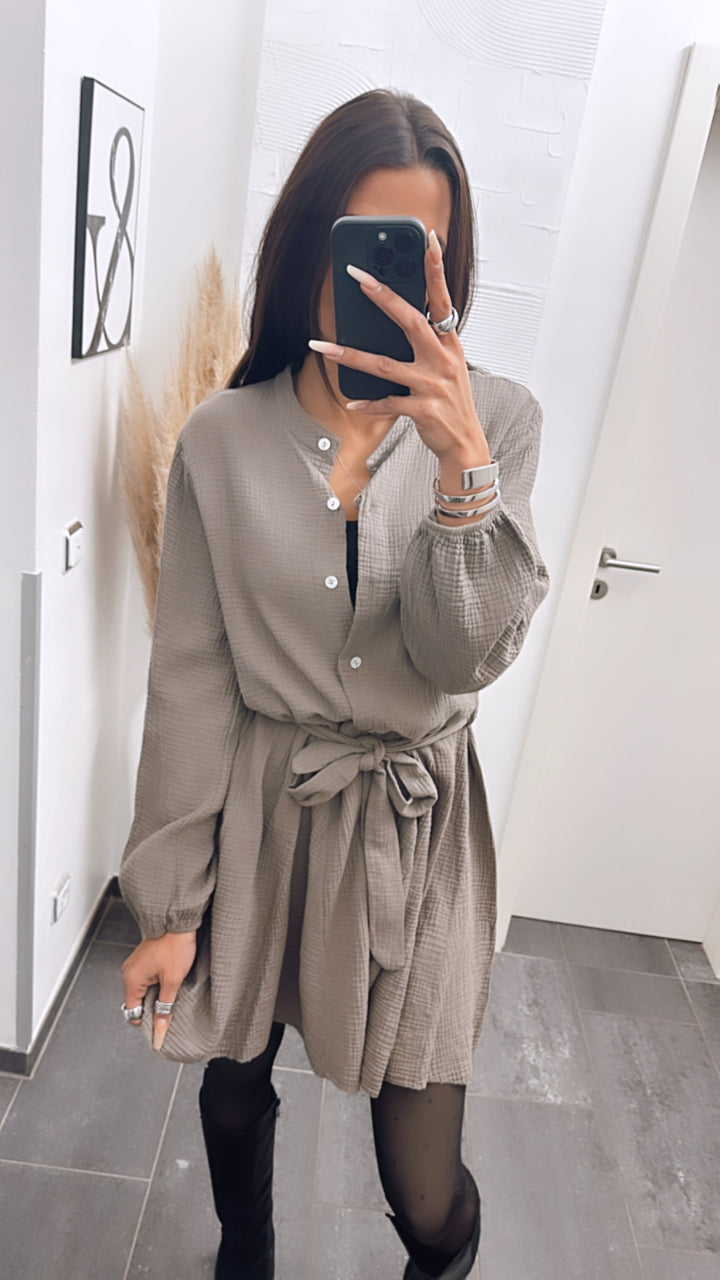 Musselin Kleid / schlamm Art. 4499