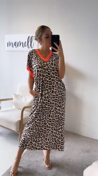 LEO hell  (Maxi-) T-shirt Kleid / leo - orange Art. 10430