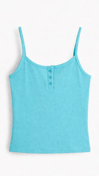 Ripp-Top mit Knopfleiste / aqua Art.14520