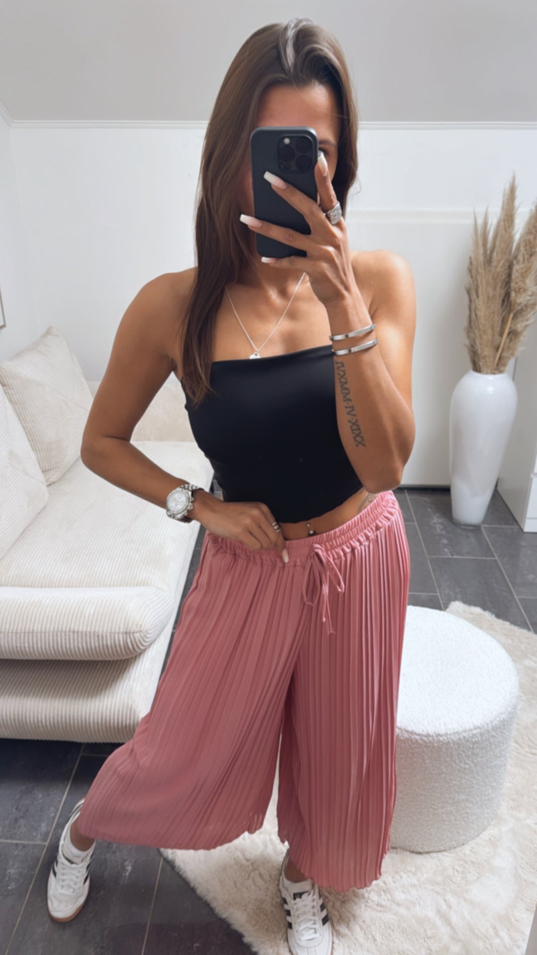 Plissee Hose / helle Beere Art. 8845
