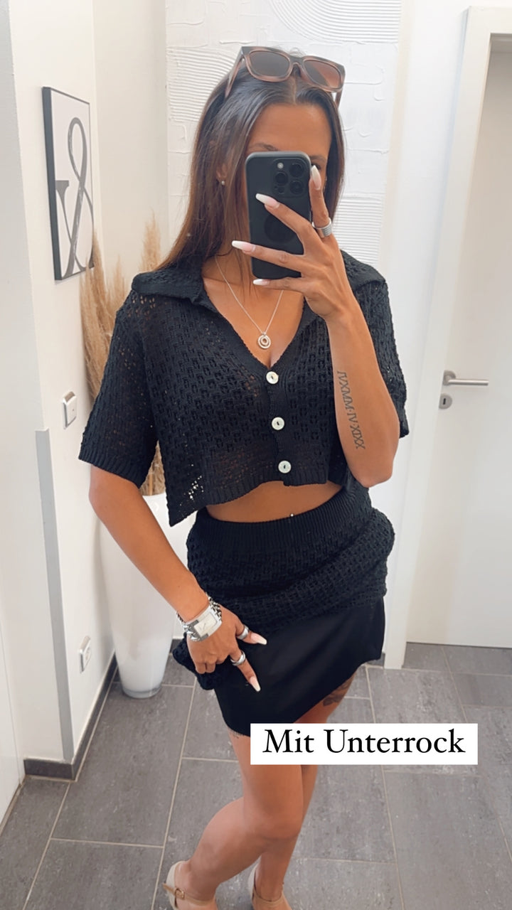 Holiday Set aus Oberteil und Rock / schwarz Art. 6542