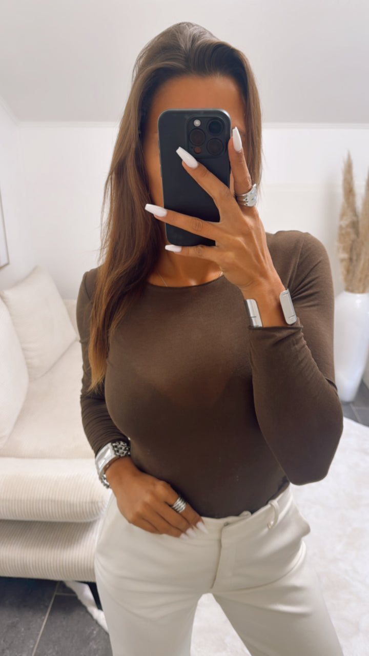 Transparentes Trend Oberteil / dunkel braun Art. 10472