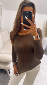 Transparentes Trend Oberteil / dunkel braun Art. 10472