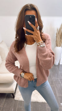 Offener geschnittener Strick Cardigan / beere Art. 8938