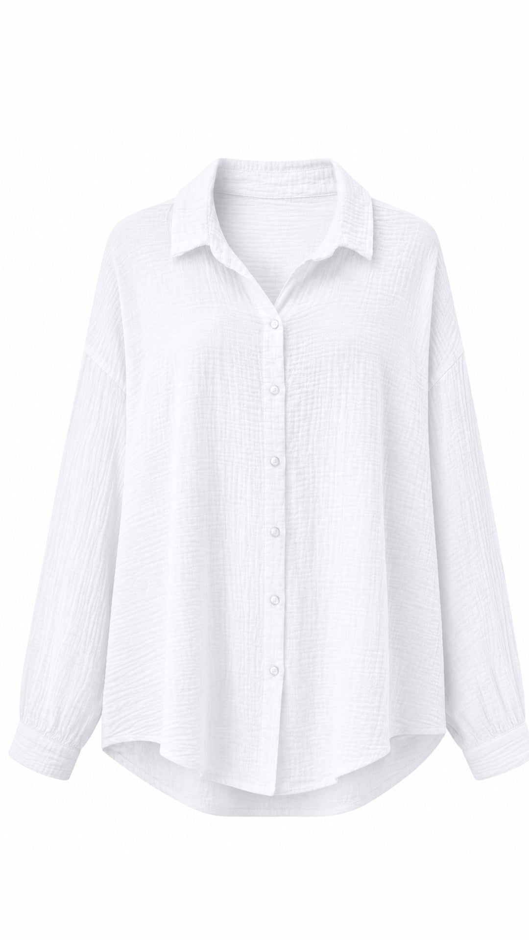 KURZE Oversize Musselin Bluse / weiss Art. 3140