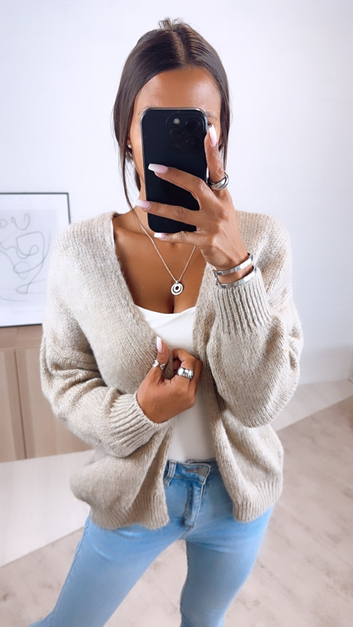 Offener Strick Cardigan / beige Art. 5112