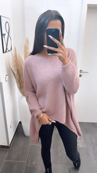 VOKUHILA oversize Strick Pullover / rosa-beere Art. 5083