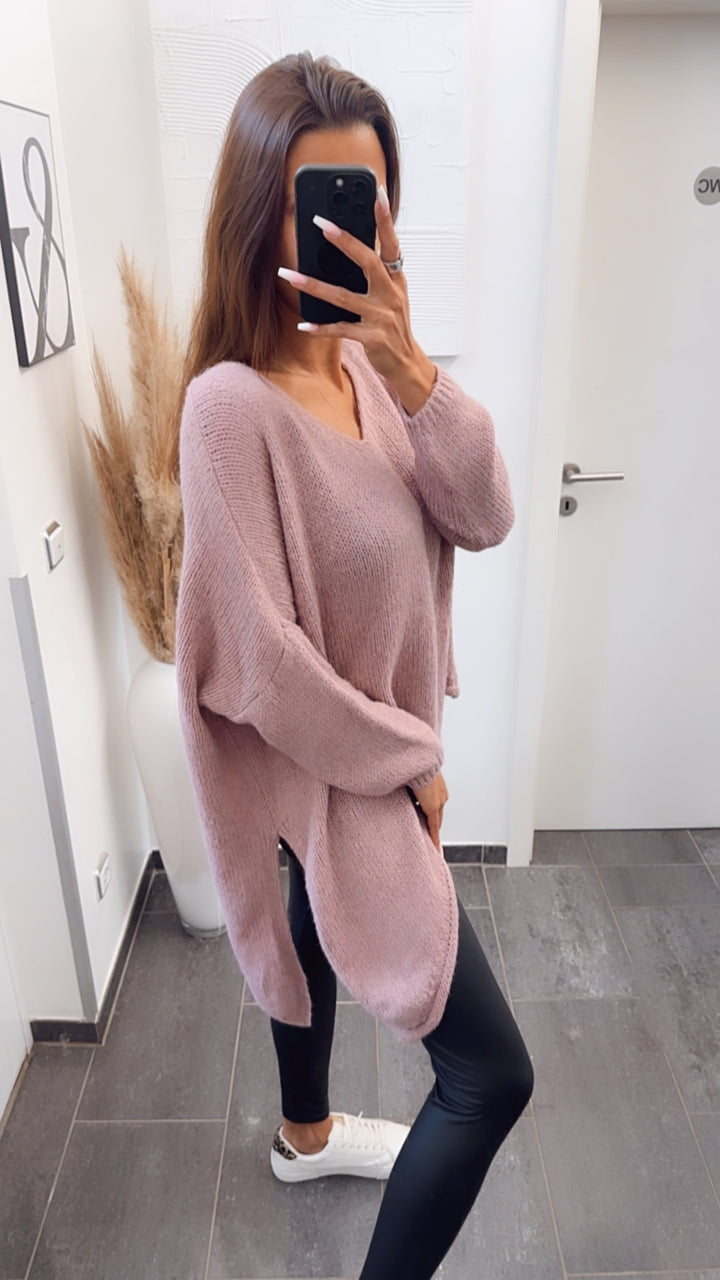 asymmetrischer Pullover/ beere Art. 7724