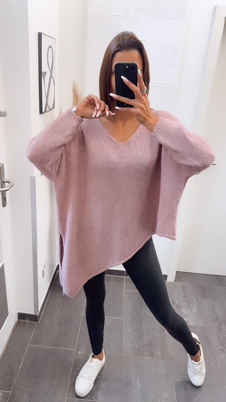 asymmetrischer Pullover/ beere Art. 7724