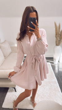 Kleid Musselin Stoff / zart rosa Art. 8967