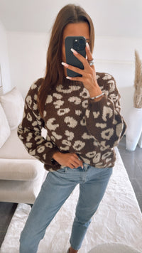 Strick Leo Pullover / braun - beige Art. 8836