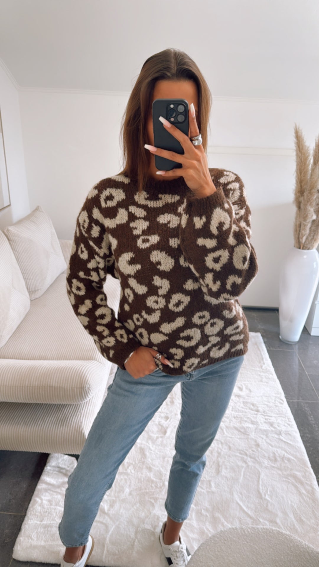 Strick Leo Pullover / braun - beige Art. 8836
